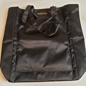 Victoria's Secret Elegant Black Satin Tote Bag - NWT